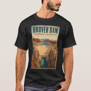 Camiseta Ilustração da Usina de Hoover Dam Viagem Arte