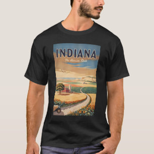 Camiseta Ilustração da Zona Rural de Indiana Arte de Viagem