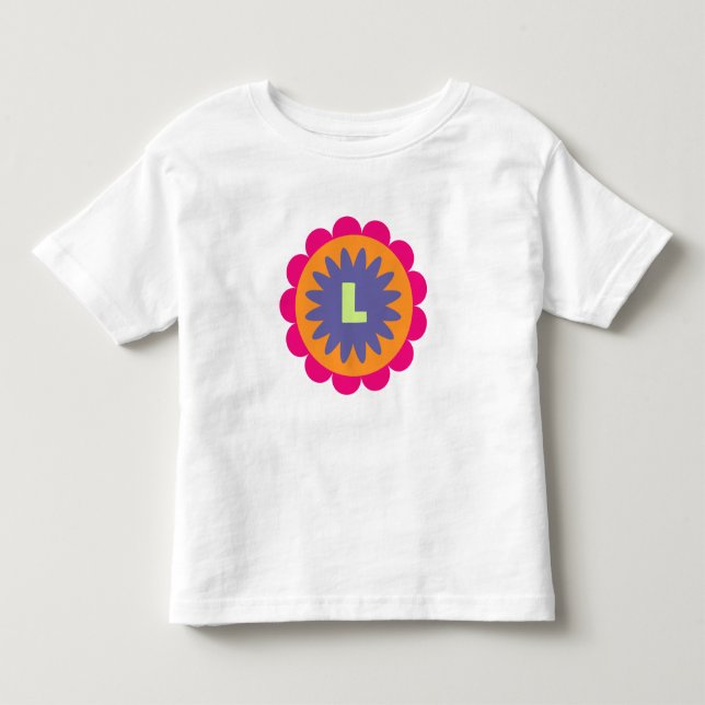 Camiseta ilustração das formas florais laranja e rosa (Frente)