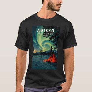 Camiseta Ilustração das Luzes do Norte do Parque Nacional A