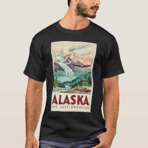 Camiseta Ilustração das Luzes do Norte e Águia Careca do Al