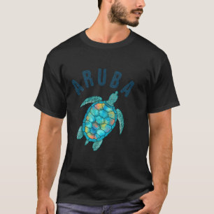 Camiseta Ilustração das Tartarugas do Mar de Aruba Beach