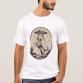 Camiseta Ilustração de Abdução de Cachorro no Deserto por O