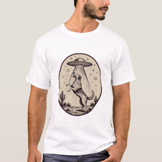 Camiseta Ilustração de Abdução de Cachorro no Deserto por O