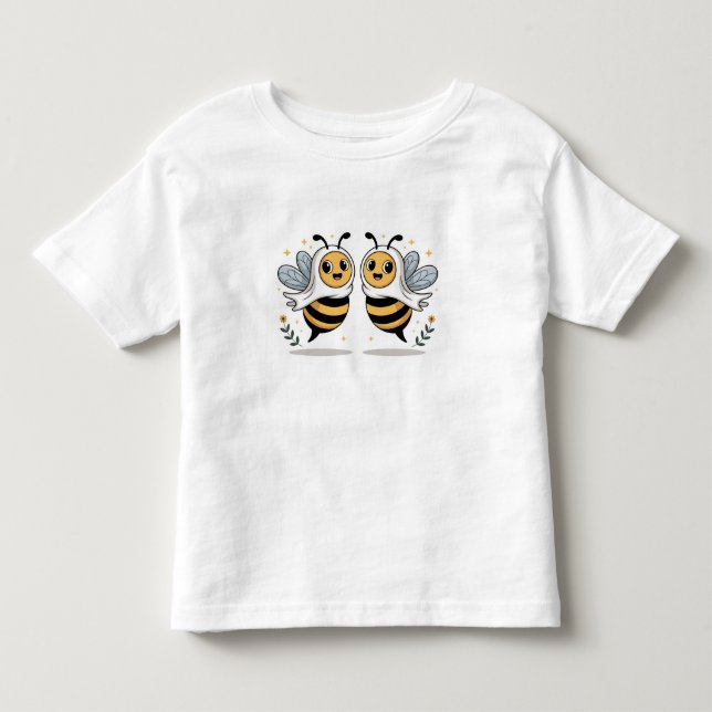 Camiseta Ilustração de Abelhas Fofas para Crianças (Frente)