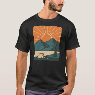 Camiseta Ilustração de acampamento ao ar livre