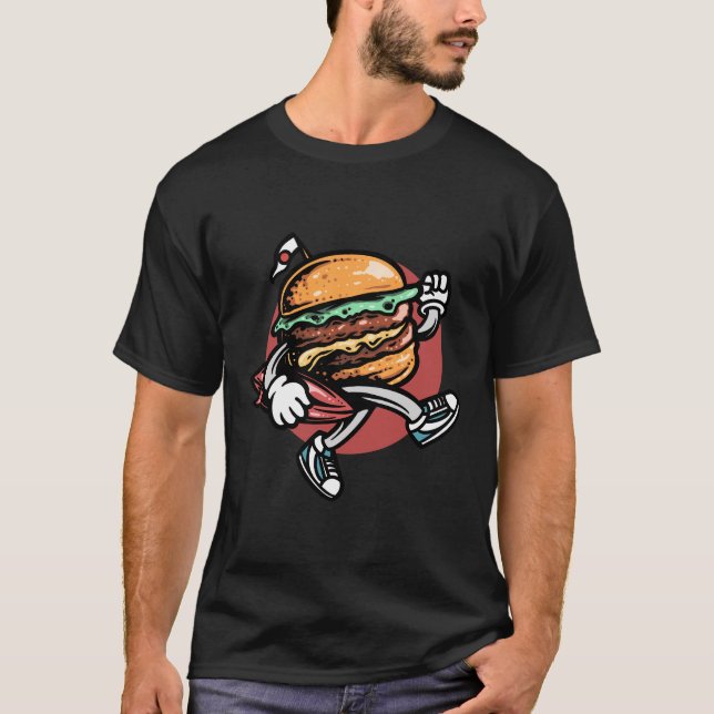 Camiseta Ilustração de Ação de Burger Samurai (Frente)