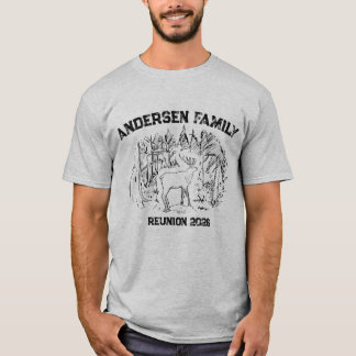 Camiseta Ilustração de Alce na Floresta Reunião de Família