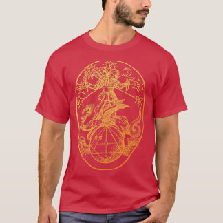 Camiseta Ilustração de Alquimia de ouro Rebis Vintage