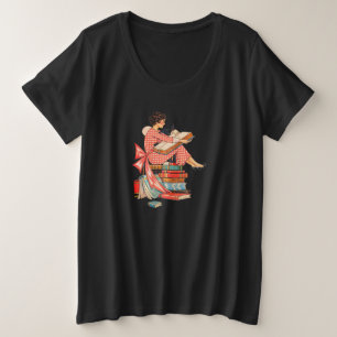 Camiseta Ilustração de Amante de Livros Antigos Lendo