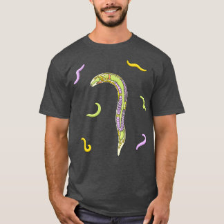 Camiseta Ilustração de Anatomia Nematode C elegans