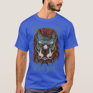 Camiseta Ilustração de animal feroz de cachorro selvagem pr