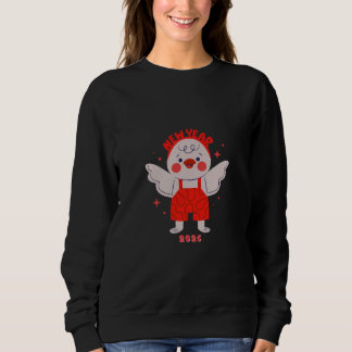 Camiseta Ilustração de Ano Novo de Pássaro Fofo