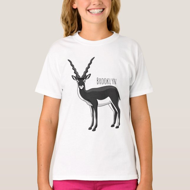 Camiseta Ilustração de antílope Blackbuck (Frente)