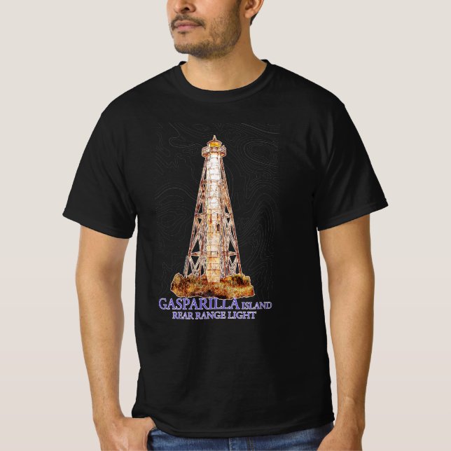 Camiseta Ilustração de Aquarela Gasparilla Island Light (Frente)