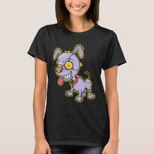 Camiseta Ilustração de Arte de Cachorro Zumbi Irritado