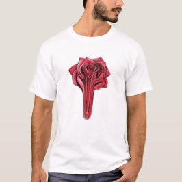 Camiseta Ilustração de Arte de Conceito de Rosa vermelha Lí