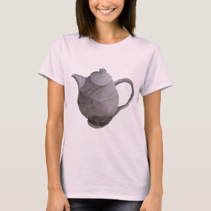 Camiseta Ilustração de arte em bule de chá arte em cozinha