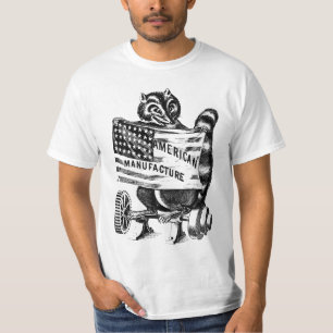 Camiseta Ilustração de Arte Política Americana Racoon
