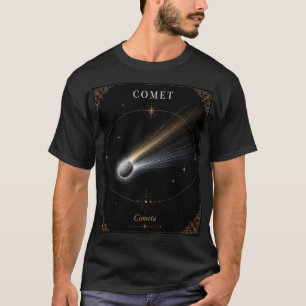 Camiseta Ilustração de Astronomia Celeste Cometa Vintage Es
