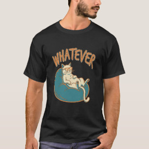 Camiseta Ilustração de Atitude de Gato Relaxado e Divertido