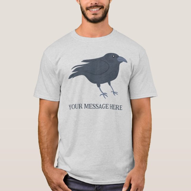 Camiseta Ilustração de Ave de Coroa Negra Personalizada (Frente)