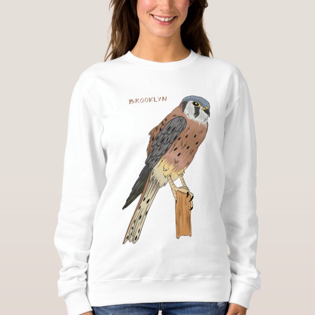 Camiseta Ilustração de ave do Kestrel Americano (Frente)