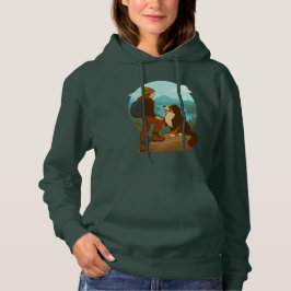 Camiseta Ilustração de Aventura de Menina e Cachorro de Mon