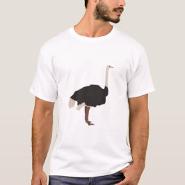 Camiseta Ilustração de aves de avestruz