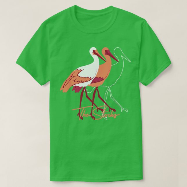 Camiseta Ilustração de Aves de Caça Vermelha e Branca (Frente do Design)