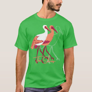 Camiseta Ilustração de Aves de Caça Vermelha e Branca