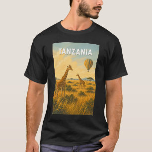 Camiseta Ilustração de Balão de Ar Quente da Tanzânia Arte