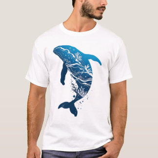 Camiseta Ilustração de Baleia de Sonho Oceânico