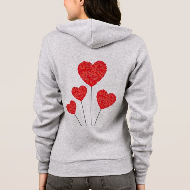 Camiseta Ilustração de Balões de Coração Design (Verso)