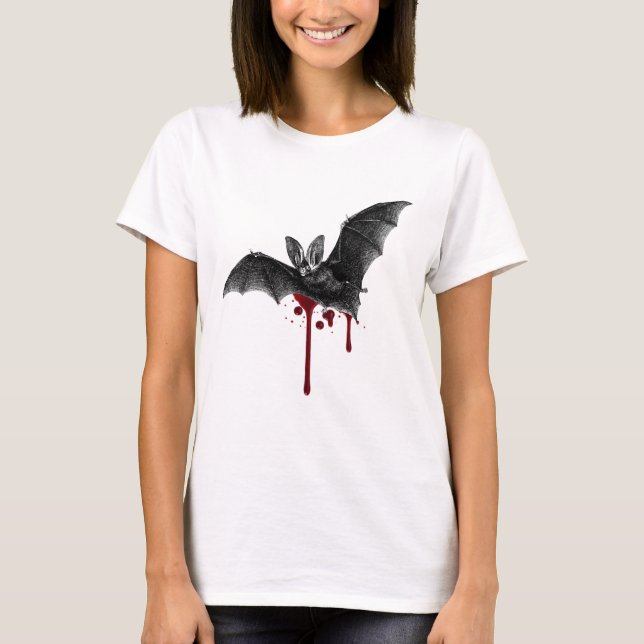 Camiseta Ilustração de Bat vitoriano com espalhadores sangu (Frente)