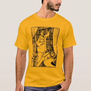 Camiseta Ilustração de Beardsley: A biblioteca de Pierrot
