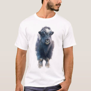 Camiseta Ilustração de Bezerro de Boi-Almiscarado do Ártico