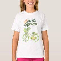 Ilustração de Bicicleta Vintage Olá Primavera