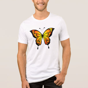Camiseta Ilustração de Borboleta Amarela Vermelha Inseto-20