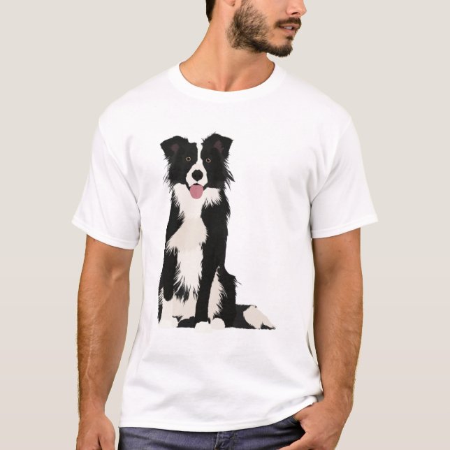 Camiseta Ilustração de Borda Collie! (Frente)