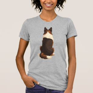 Camiseta Ilustração de Border Collie Antigo por Trás