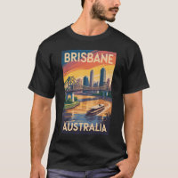 Ilustração de Brisbane Austrália Arte de Viagem Vi