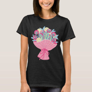 Camiseta Ilustração de Buquê de Sardinha Fofa e Tomates. É
