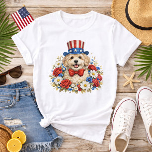 Camiseta Ilustração de Cachorrinho Americana
