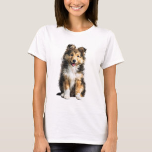 Camiseta Ilustração de Cachorrinho Fluffy Shetland Sheepdog