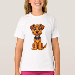 Camiseta Ilustração de cachorro Airedale Terrier amante de