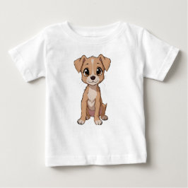 Camiseta Ilustração de Cachorro de Animação Bonita com Olho