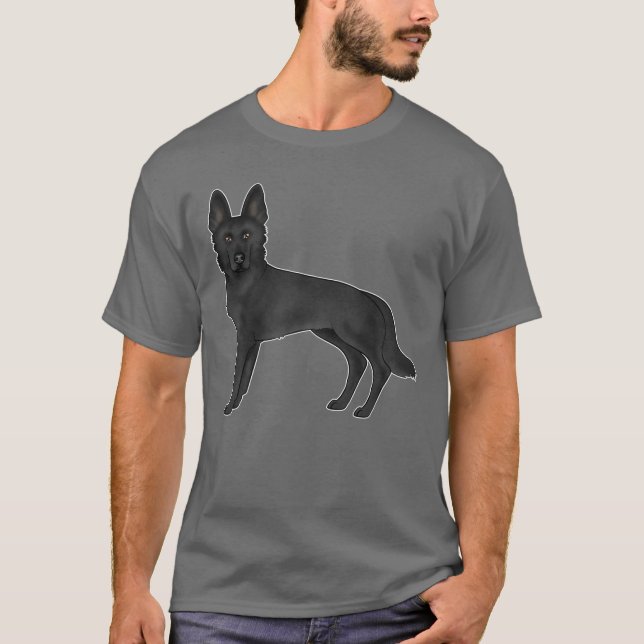Camiseta Ilustração de Cachorro de Criação de German shephe (Frente)
