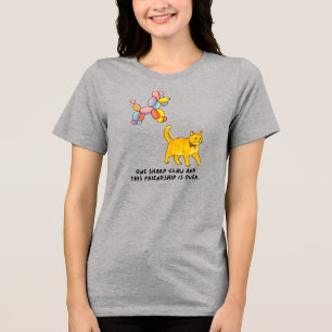 Camiseta Ilustração de Cachorro e Gato Balão