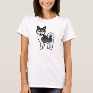 Camiseta Ilustração De Cachorro Klee Kai, Branco E Preto